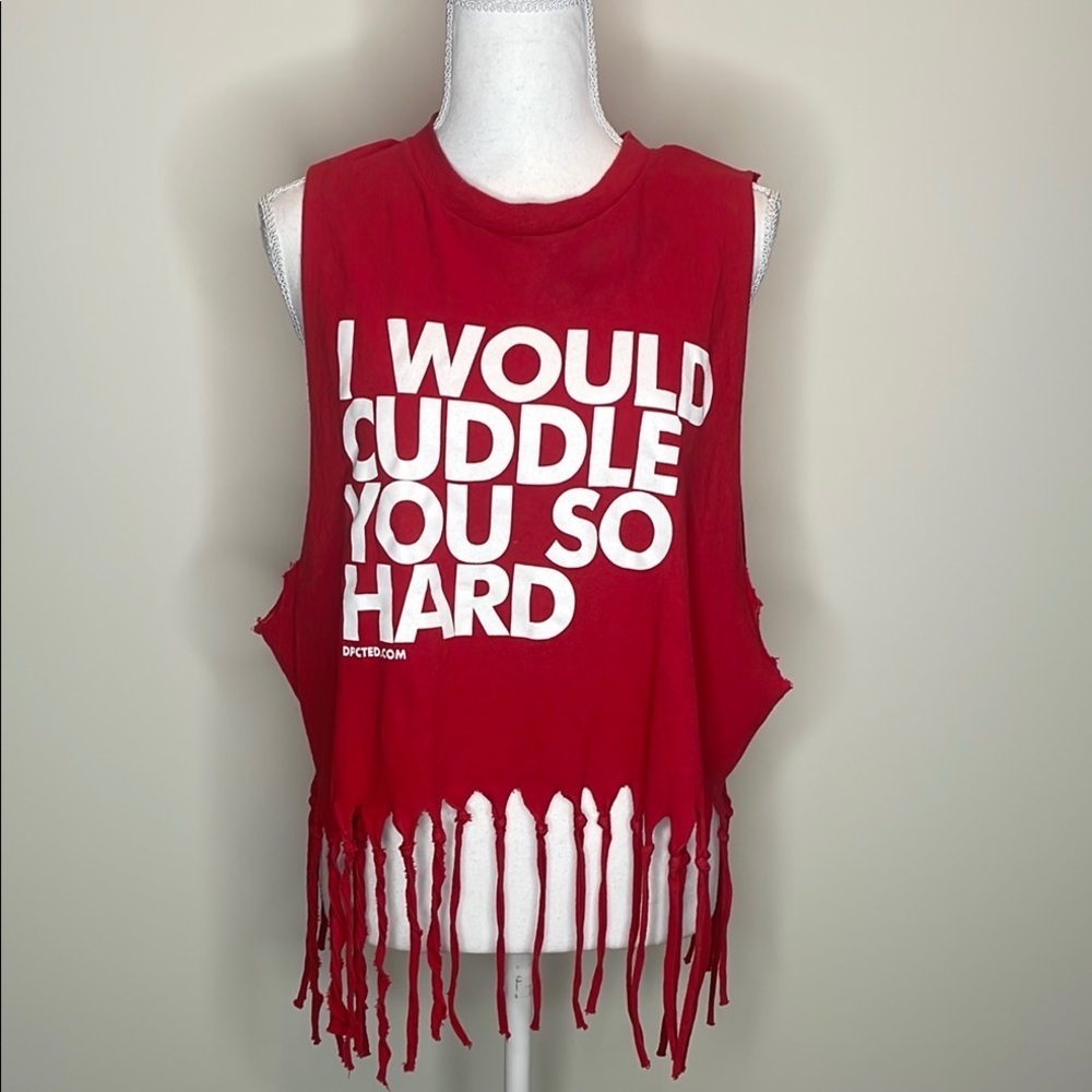 Spencer’s Red Fringe Sleeveless Top
